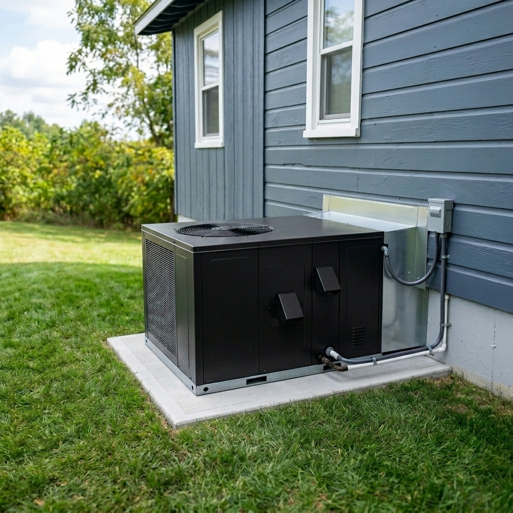 HVAC Package Unit on Concrete Pad