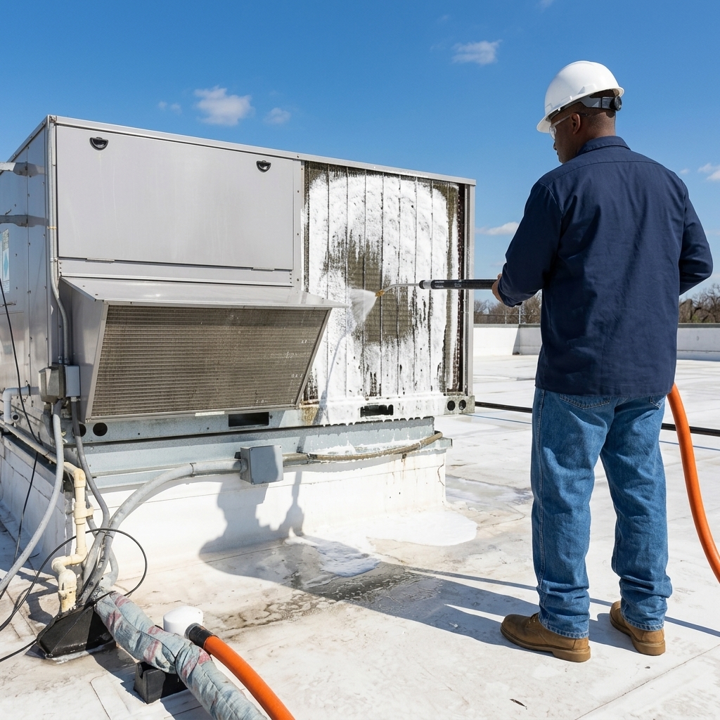 Commercial RTU Coil Cleaning